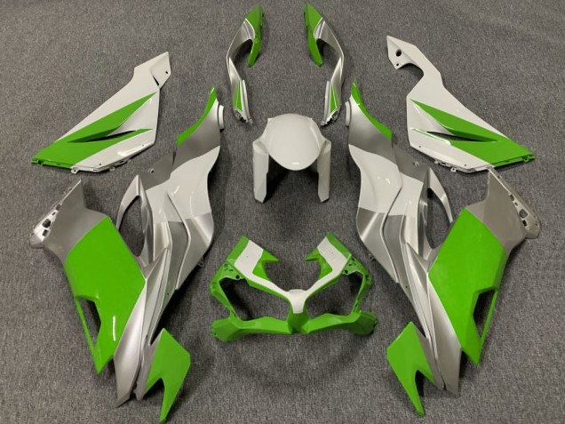 2019-2022 White Silver Green Kawasaki ZX6R Motorcycle Fairings Australia