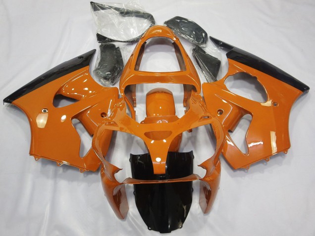 2000-2002 Orange Glossy Black Kawasaki ZX6R Motorcycle Fairings Australia