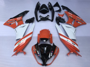 2009-2012 Orange White Glossy Black Elf Touch4 Bridgestone Kawasaki ZX6R Motorcycle Fairings Australia