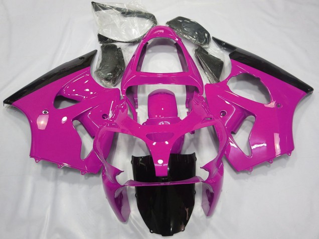 2000-2002 Pink Glossy Black Kawasaki ZX6R Motorcycle Fairings Australia