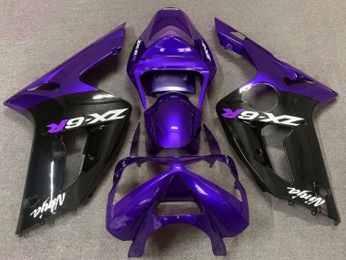 2003-2004 Purple Glossy Black Kawasaki ZX6R Motorcycle Fairings Australia