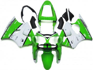 2000-2002 White Green Black Bridgestone Silkolene Kawasaki ZX6R Motorcycle Fairings Australia