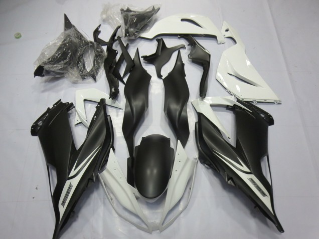 2013-2018 White Matte Black Kawasaki ZX6R Motorcycle Fairings Australia