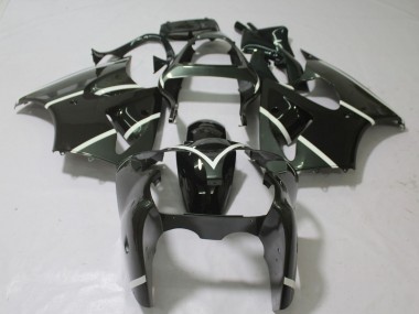 2000-2002 Glossy Black White Kawasaki ZX6R Motorcycle Fairings Australia