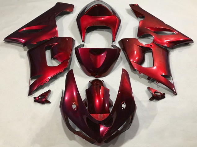 2005-2006 Metallic Red Kawasaki ZX6R Motorcycle Fairings Australia