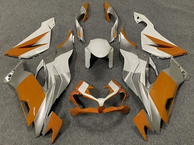 2019-2022 White Silver Orange Kawasaki ZX6R Motorcycle Fairings Australia