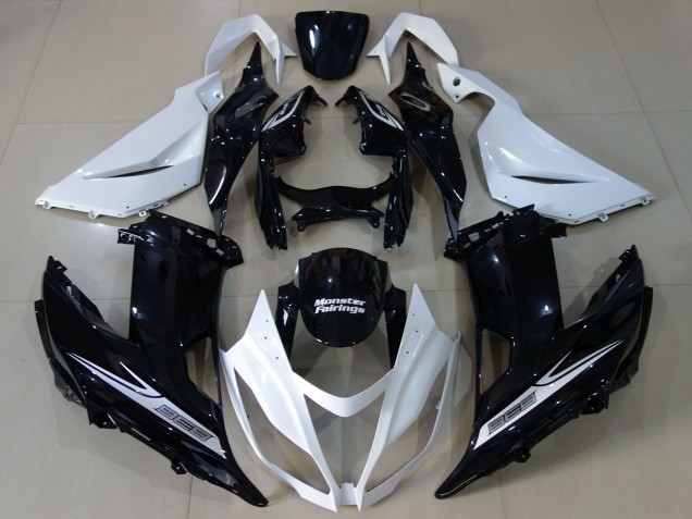 2013-2018 White Glossy Black Kawasaki ZX6R Motorcycle Fairing Australia