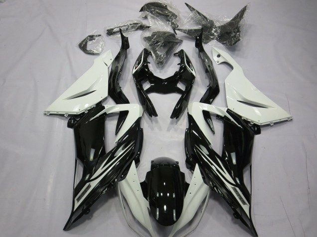 2013-2018 White Glossy Black Kawasaki ZX6R Motorcycle Fairings Australia