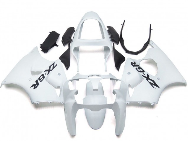 2000-2002 Glossy White Kawasaki ZX6R Motorcycle Fairings Australia