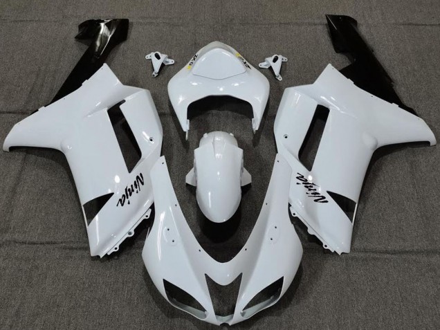 2007-2008 Plain White Glossy Kawasaki ZX6R Motorcycle Fairings Australia