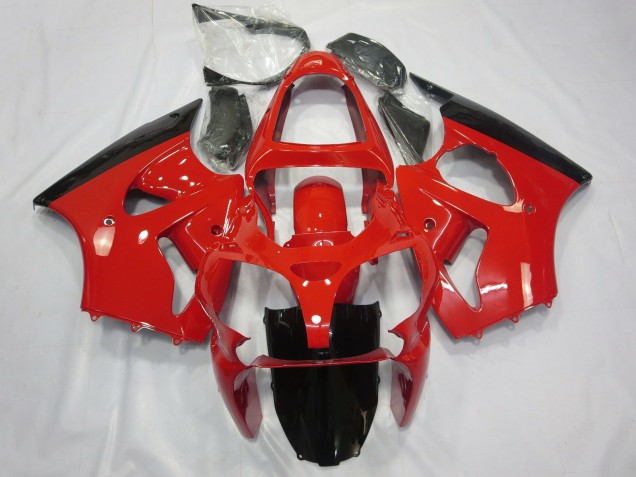2000-2002 Red Glossy Black Kawasaki ZX6R Motorcycle Fairings Australia