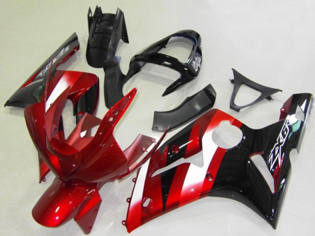 2003-2004 Red White Glossy Black Kawasaki ZX6R Motorcycle Fairings Australia