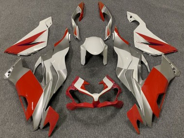 2019-2022 White Silver Red Kawasaki ZX6R Motorcycle Fairings Australia