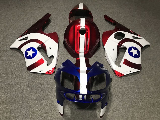 2002-2006 Red Blue White Star Captain America Kawasaki ZX12R Motorcycle Fairings Australia