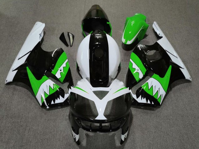 2002-2006 Green Black White Shark Kawasaki ZX12R Motorcycle Fairings Australia