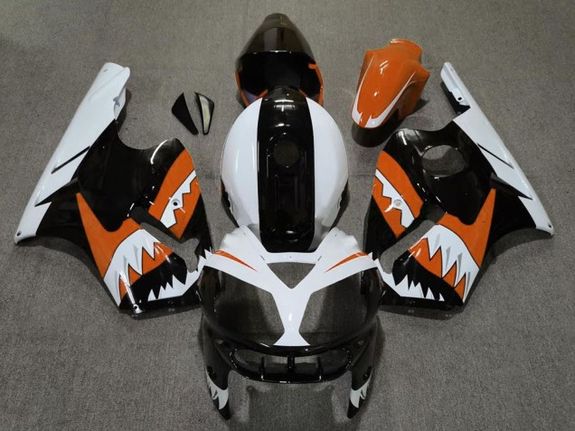 2002-2006 Orange Black White Shark Kawasaki ZX12R Motorcycle Fairings Australia