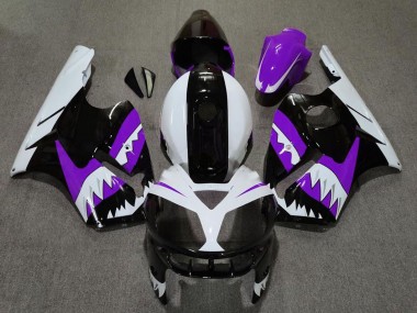 2002-2006 Purple Black White Shark Kawasaki ZX12R Motorcycle Fairings Australia