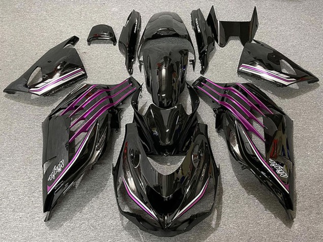 2012-2024 Glossy Black Purple Kawasaki ZX14R Motorcycle Fairings Australia