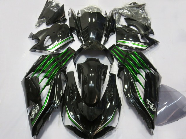 2012-2024 Glossy Black Green Kawasaki ZX14R ZZR 1400 Motorcycle Fairings Australia