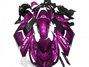 2006-2011 Purple Black Flame White Ninja Kawasaki ZX14R Motorcycle Fairing Australia