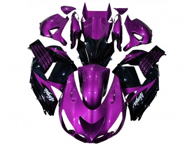 2006-2011 Purple Glossy Black White Ninja Kawasaki ZX14R Motorcycle Fairings Australia
