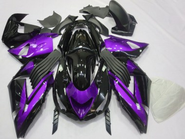 2006-2011 Purple Glossy Black Kawasaki ZX14R Motorcycle Fairings Australia