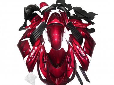 2006-2011 Red Black Flame White Ninja Kawasaki ZX14R Motorcycle Fairings Australia