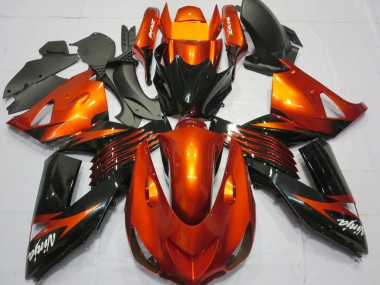 2006-2011 Orange Glossy Black Kawasaki ZX14R Motorcycle Fairings Australia