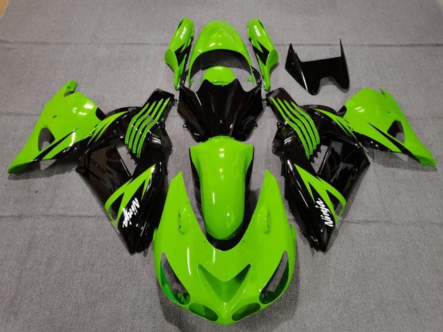 2006-2011 Green Glossy Black White Ninja Kawasaki ZX14R Motorcycle Fairings Australia