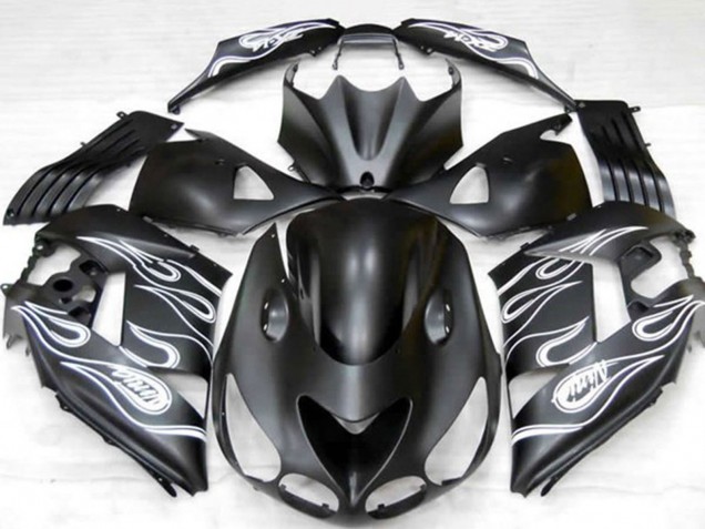 2006-2011 Matte Black Silver Flame Kawasaki ZX14R Motorcycle Fairings Australia