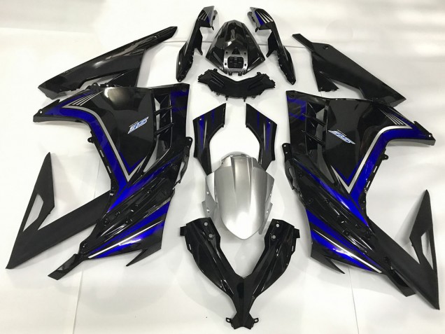 2013-2024 Glossy Black Blue Kawasaki Ninja 300 Motorcycle Fairings Australia
