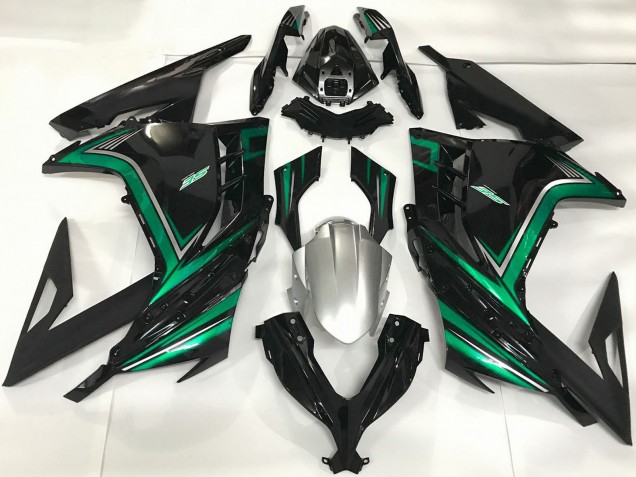 2013-2024 Glossy Black Emerald Green Kawasaki Ninja 300 Motorcycle Fairings Australia