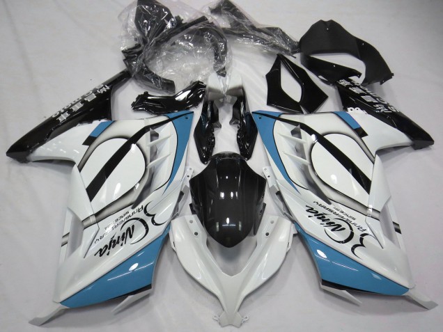 2013-2024 Glossy White Light Blue Black Kawasaki Ninja 300 Motorcycle Fairings Australia