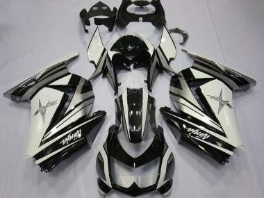 2008-2012 White Silver Star Glossy Black Kawasaki Ninja 250 Motorcycle Fairings Australia