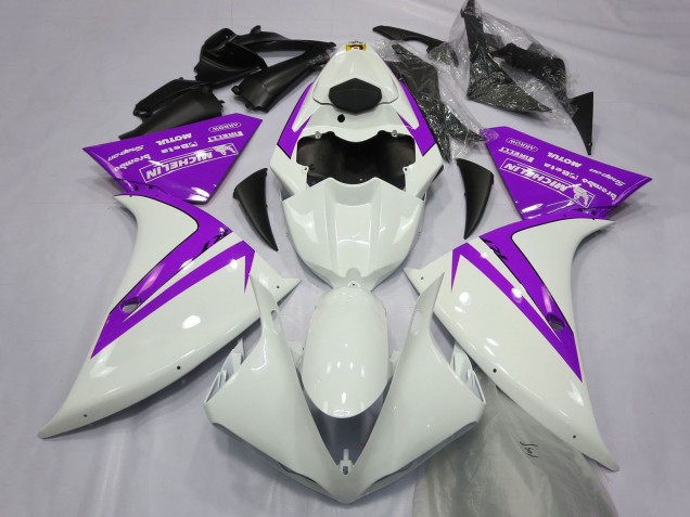 2012-2014 White Purple Yamaha R1 Motorcycle Fairings Australia