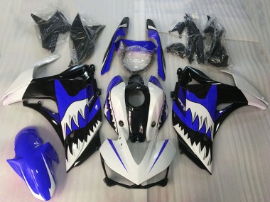 2015-2018 White Blue Glossy Black Shark Yamaha R3 Motorcycle Fairings Australia