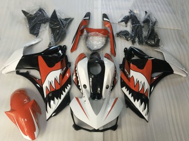 2015-2018 White Orange Glossy Black Shark Yamaha R3 Motorcycle Fairings Australia