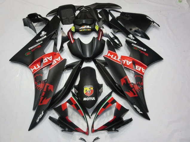 2006-2007 Matte Black Red Abarth Motul Michelin Yamaha R6 Motorcycle Fairings Australia