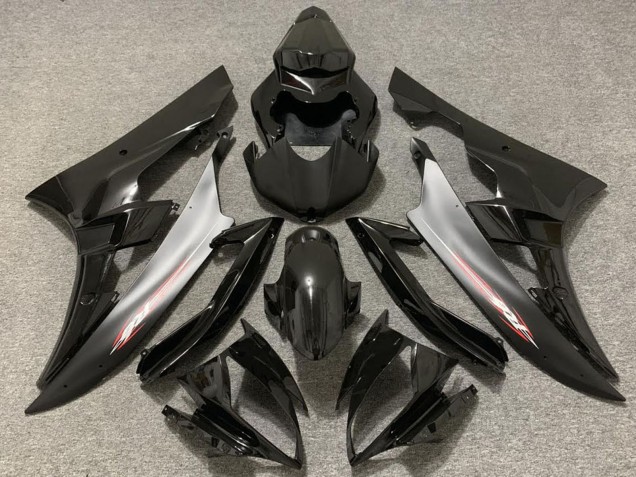 2006-2007 Glossy Black Silver Yamaha R6 Motorcycle Fairings Australia