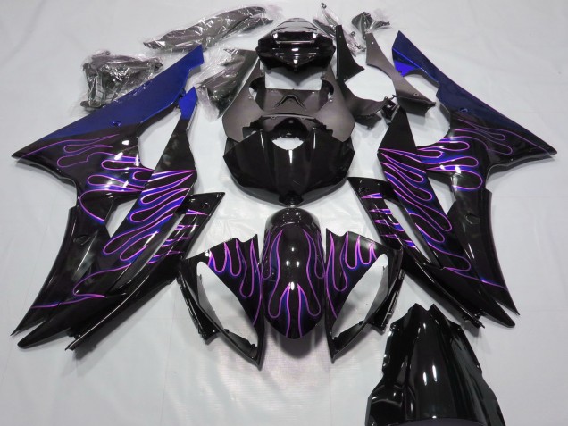 2008-2016 Blue Glossy Black Purple Flame Yamaha R6 Motorcycle Fairings Australia