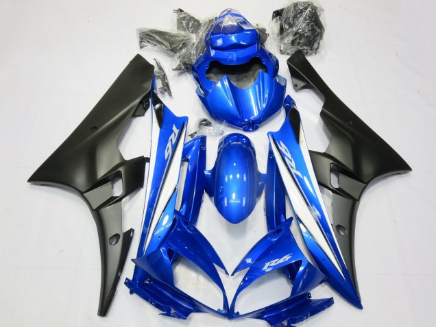 2006-2007 Blue White Matte Black Yamaha R6 Motorcycle Fairings Australia