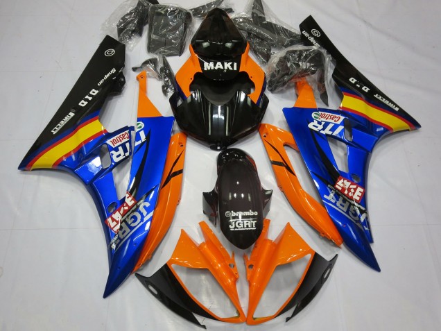 2006-2007 Orange Blue Glossy Black Castrol Yamaha R6 Motorcycle Fairings Australia