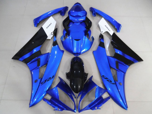 2006-2007 White Blue Glossy Black Yamaha R6 Motorcycle Fairings Australia