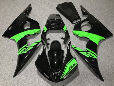 2003-2004 Glossy Black Green Yamaha R6 Motorcycle Fairings Australia