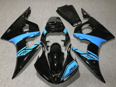 2003-2004 Glossy Black Light Blue Yamaha R6 Motorcycle Fairings Australia
