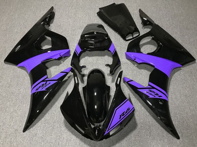 2003-2004 Glossy Black Purple Yamaha R6 Motorcycle Fairings Australia