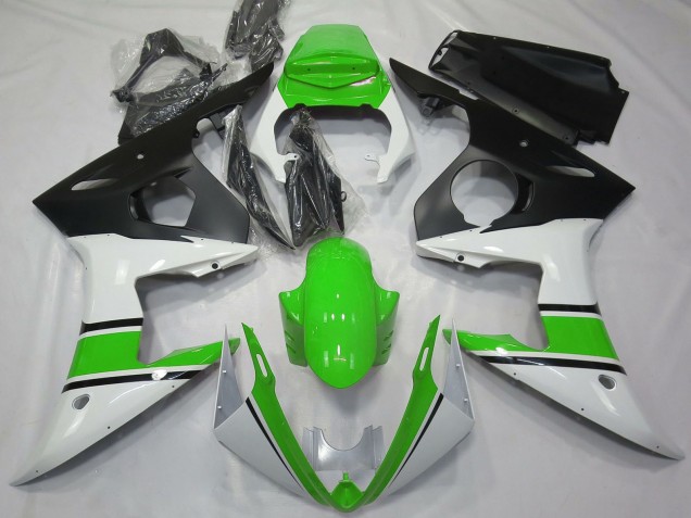 2003-2004 White Green Matte Black Yamaha R6 Motorcycle Fairings Australia