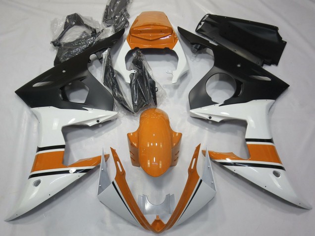 2003-2004 White Orange Matte Black Yamaha R6 Motorcycle Fairings Australia