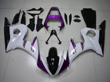 2003-2004 White Purple Glossy Black Yamaha R6 Motorcycle Fairings Australia