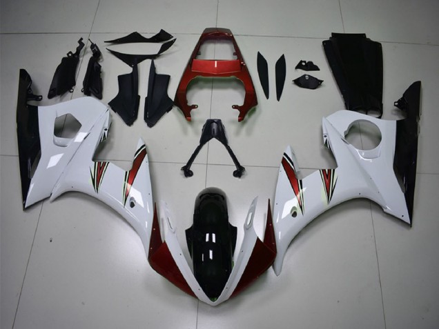2003-2004 White Red Glossy Black Yamaha R6 Motorcycle Fairings Australia